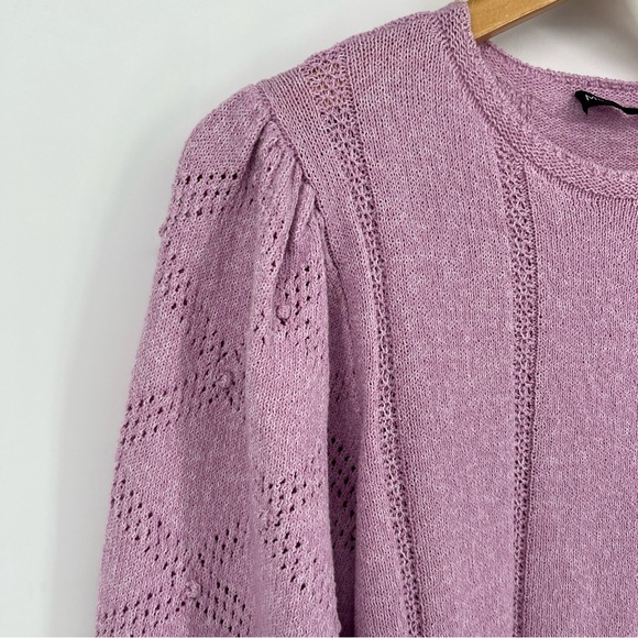 M&S | Size 14 XL Cool Pink Sweater | Textured Knit | Puff Sleeve | Soft - Picture 9 of 15